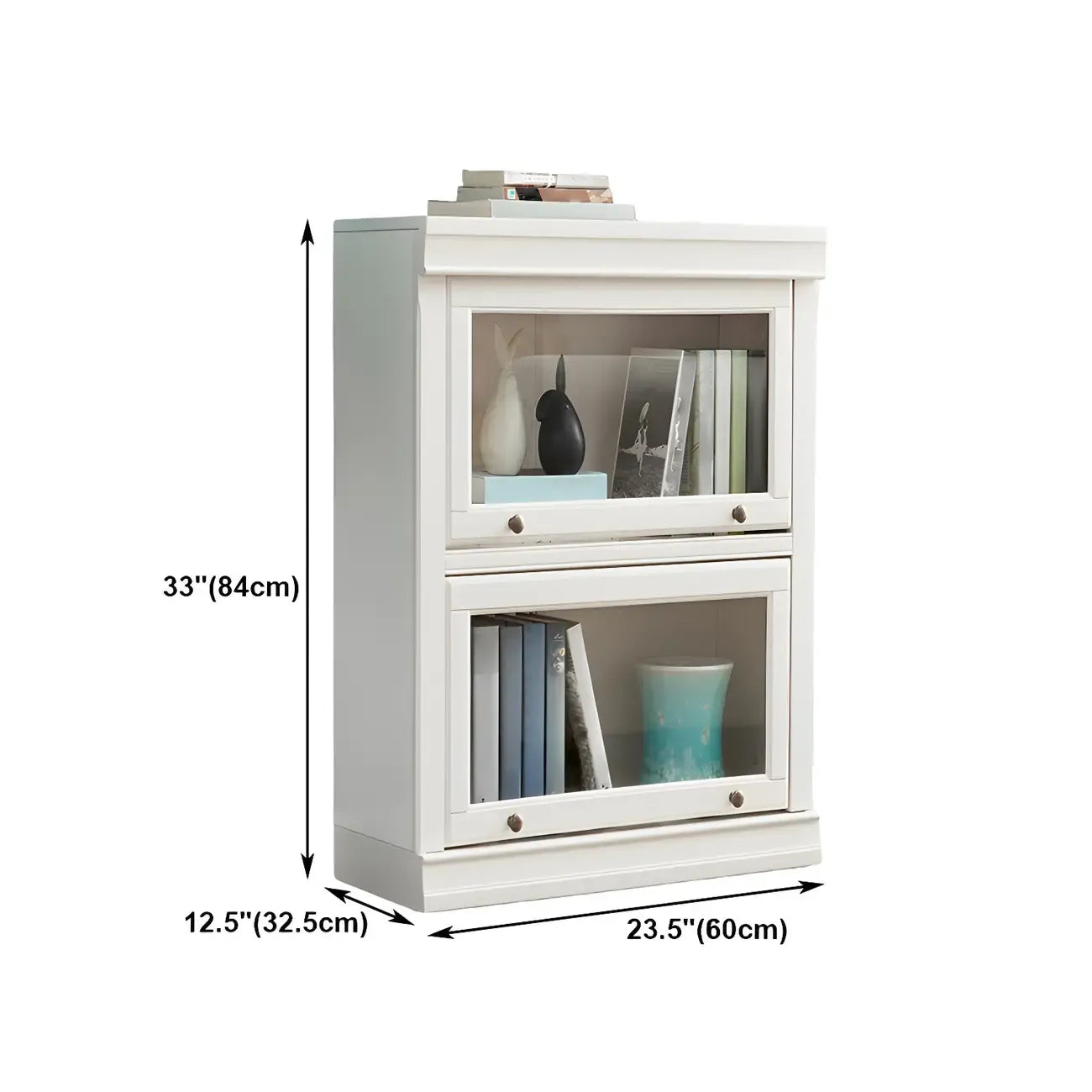 Bibliothèque verticale contemporaine à 3 niveaux en bois blanc