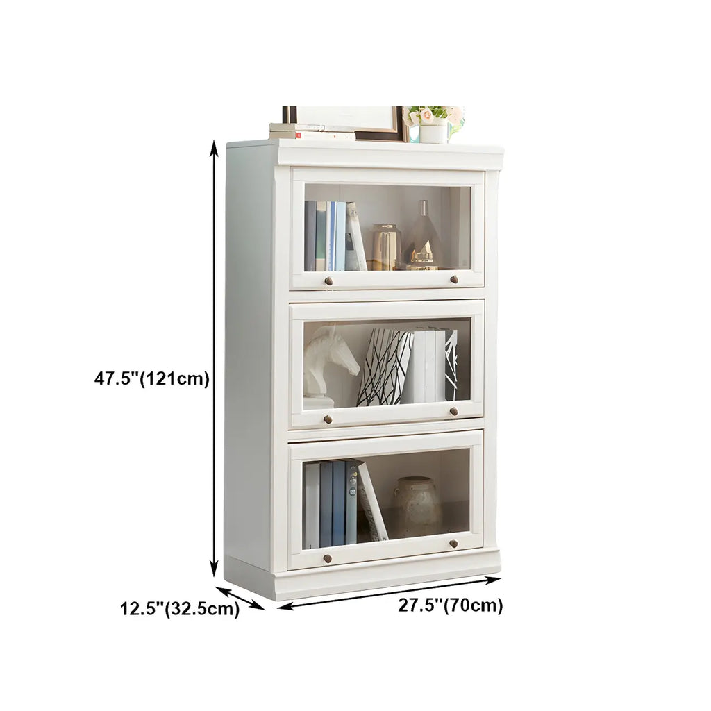 Bibliothèque verticale contemporaine à 3 niveaux en bois blanc
