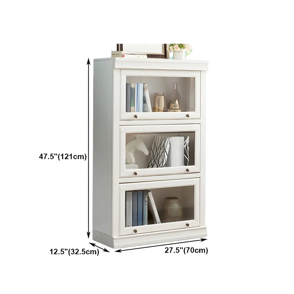 Bibliothèque verticale contemporaine à 3 niveaux en bois blanc