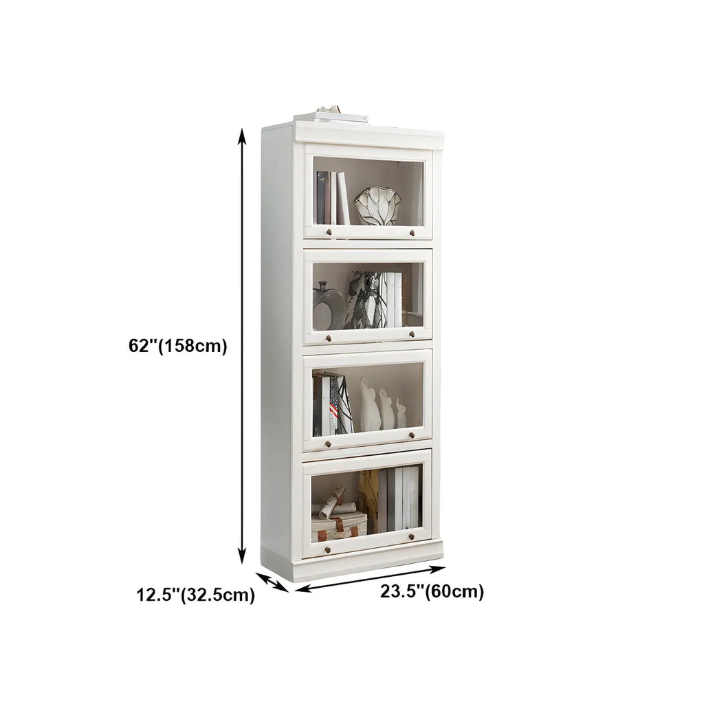 Bibliothèque verticale contemporaine à 3 niveaux en bois blanc