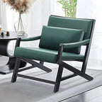 Fauteuil lounge moderne en similicuir avec dossier coussin