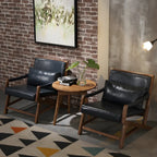 Fauteuil lounge moderne en similicuir avec dossier coussin