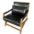 Fauteuil lounge moderne en similicuir avec dossier coussin