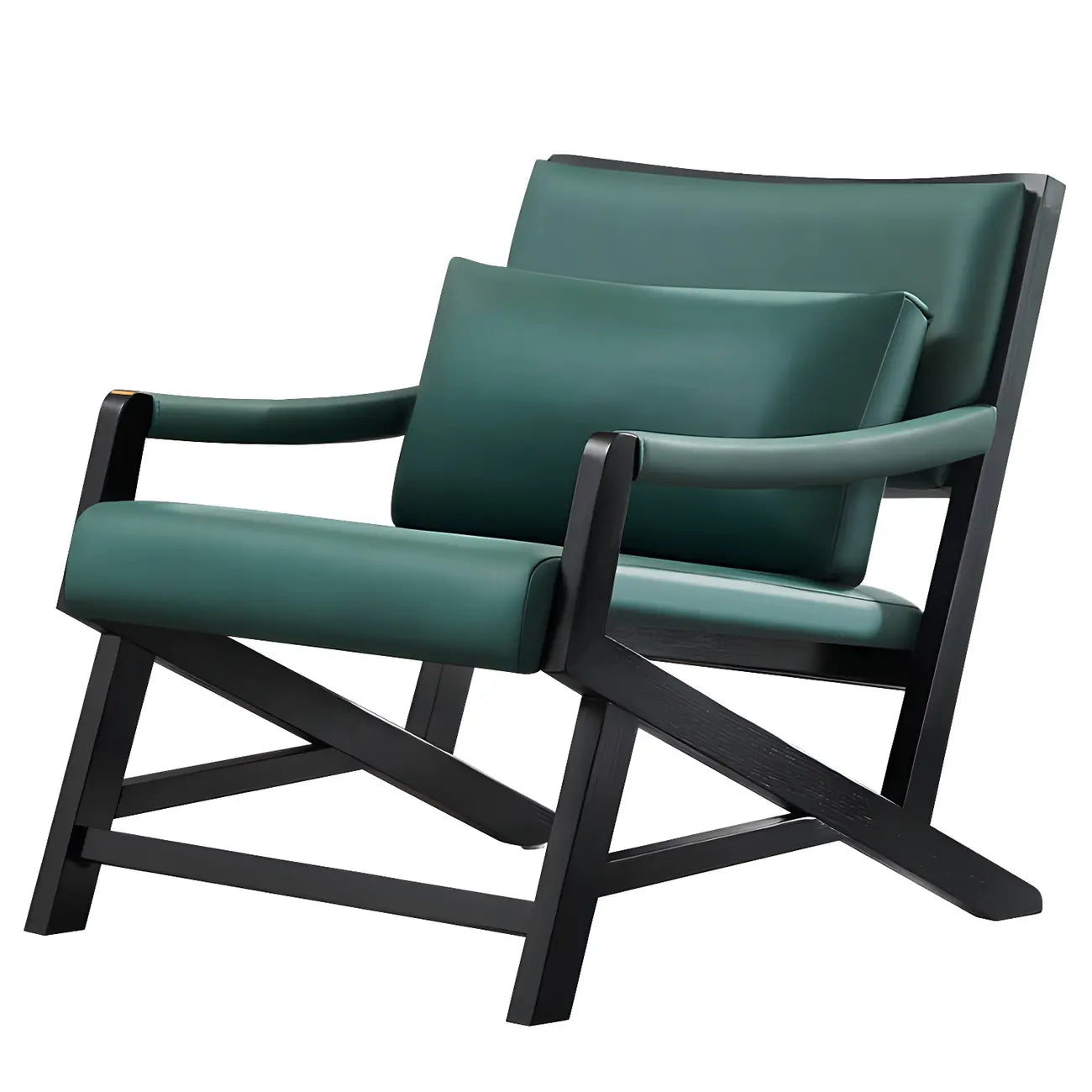 Fauteuil lounge moderne en similicuir avec dossier coussin