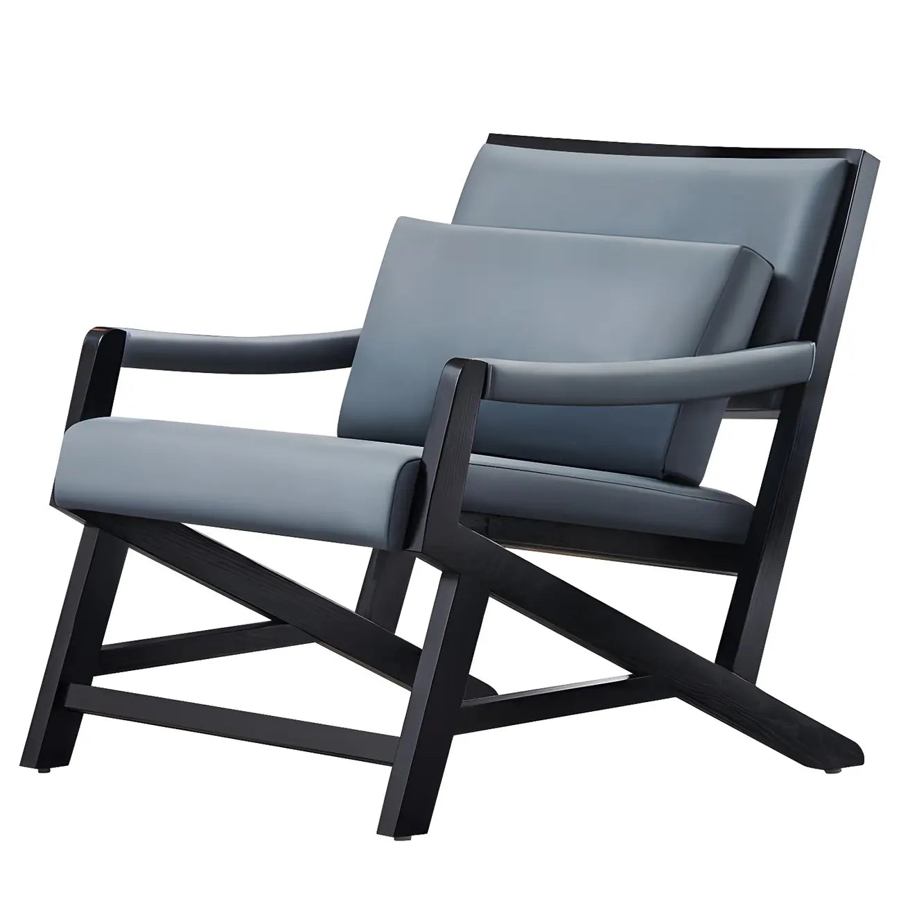 Fauteuil lounge moderne en similicuir avec dossier coussin