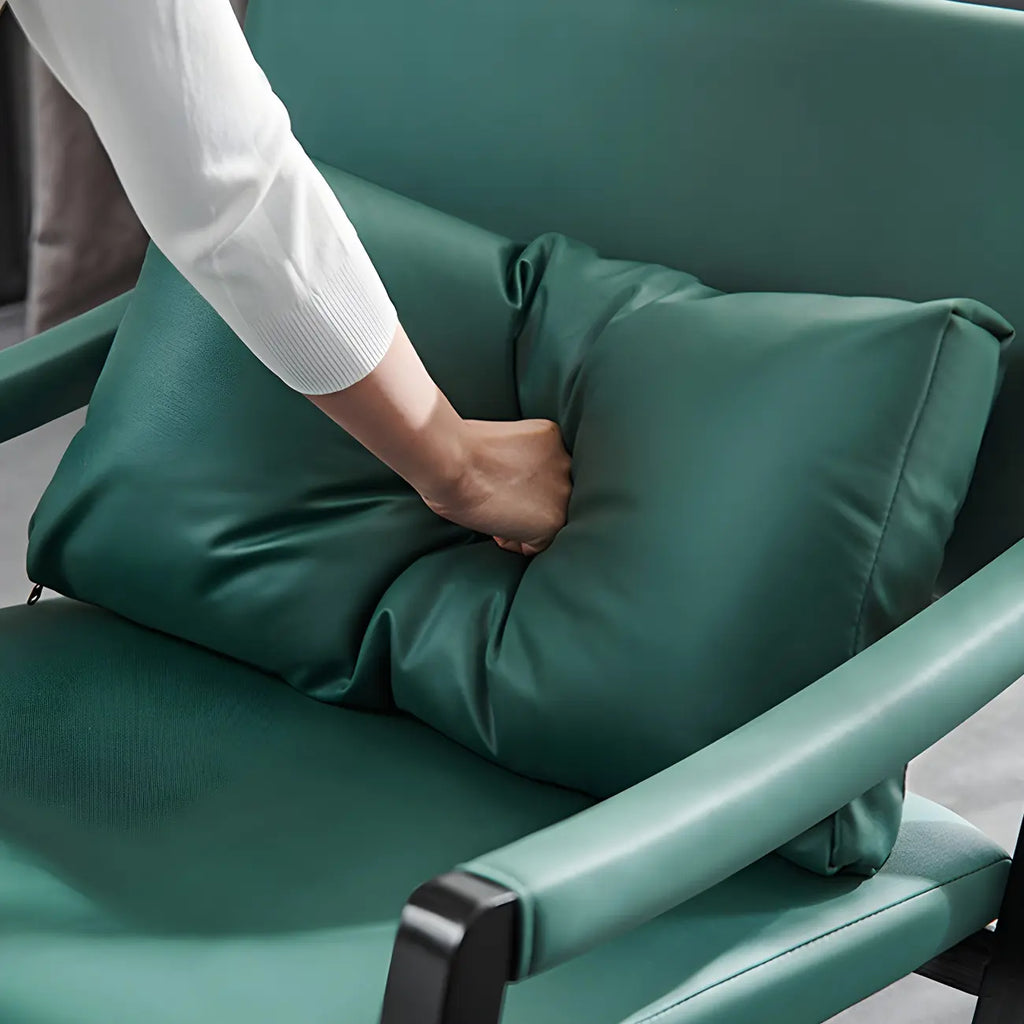 Fauteuil lounge moderne en similicuir avec dossier coussin