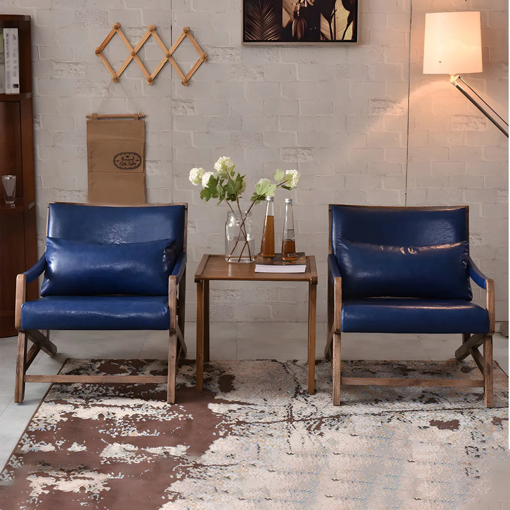 Fauteuil lounge moderne en similicuir avec dossier coussin