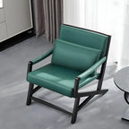Fauteuil lounge moderne en similicuir avec dossier coussin