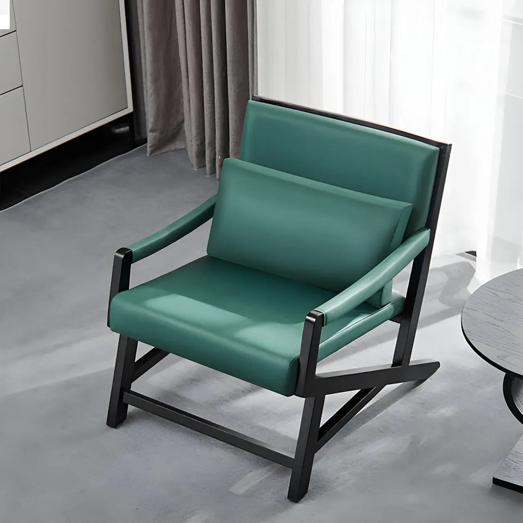 Fauteuil lounge moderne en similicuir avec dossier coussin
