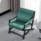 Fauteuil lounge moderne en similicuir avec dossier coussin