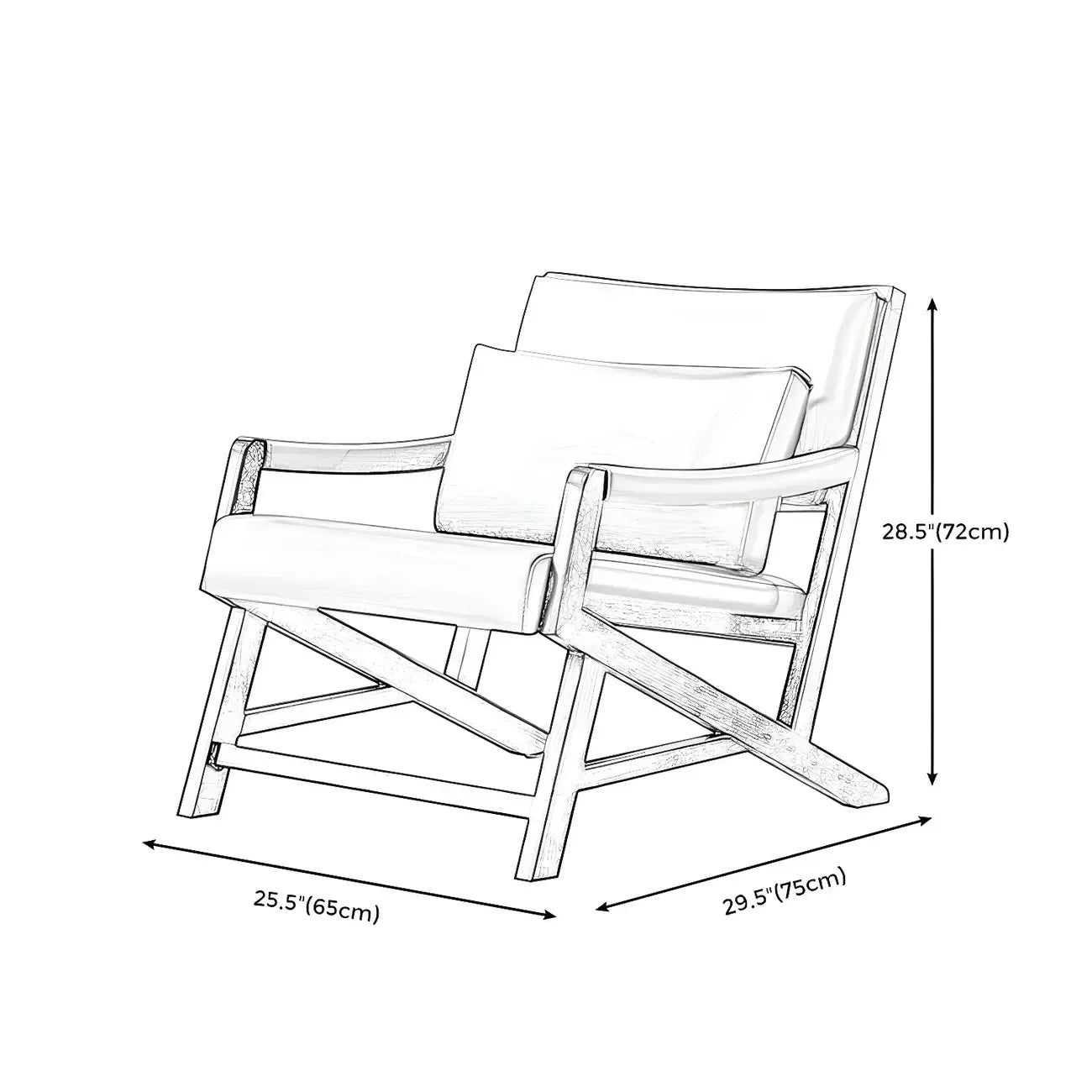 Fauteuil lounge moderne en similicuir avec dossier coussin