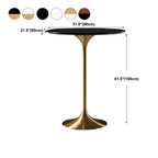 Table de bar ronde et haute de style bistro, avec pied central.