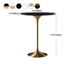 Table de bar ronde et haute de style bistro, avec pied central.