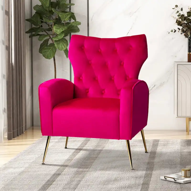 Poltrona trapuntata Abadiana Accent con base in metallo di HULALA HOME