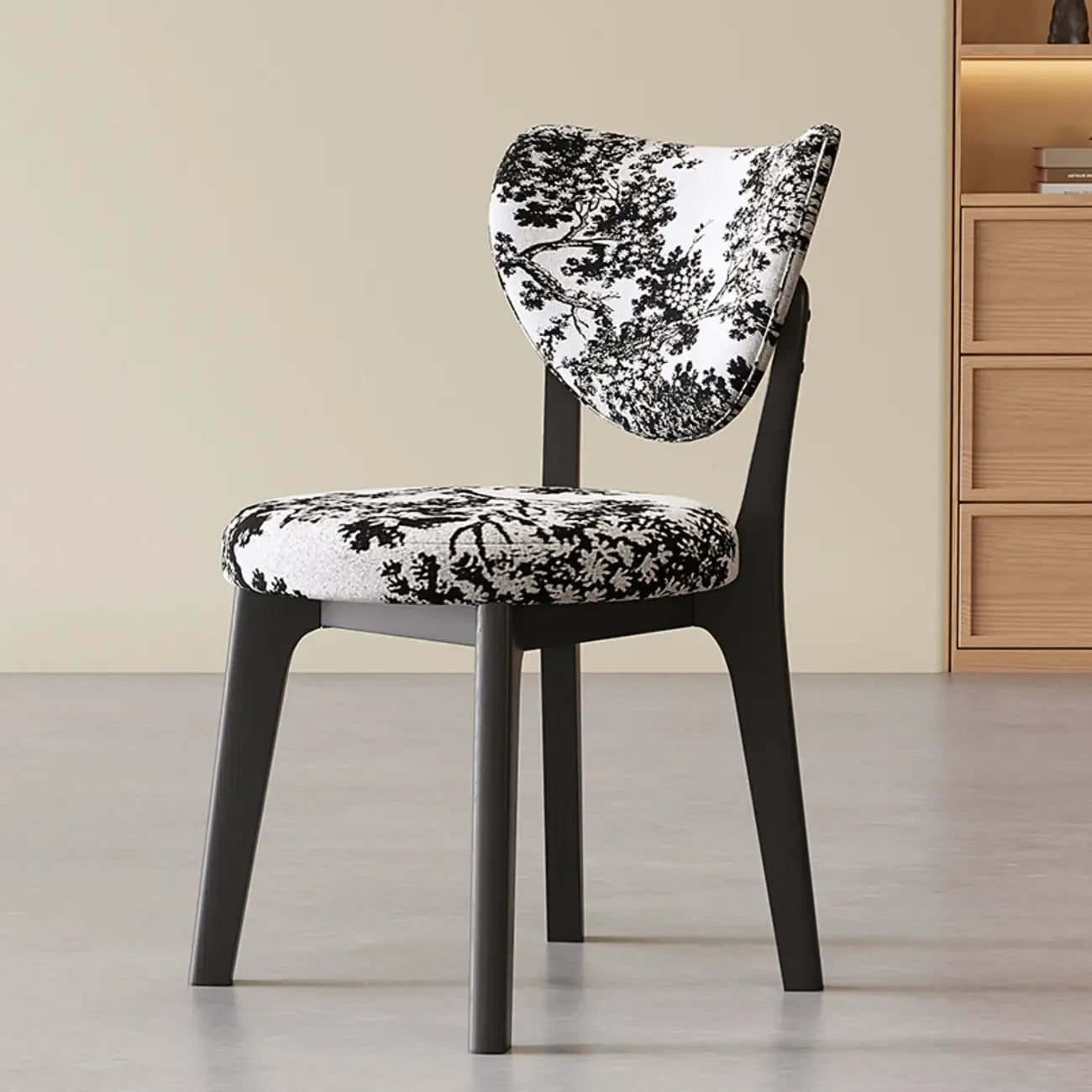 Chaise de salle à manger moderne sans accoudoirs à oreilles en similicuir