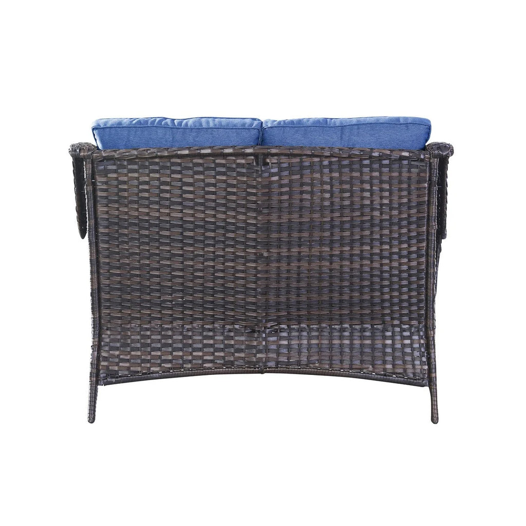 Gymojoy Canapé d'extérieur deux places en rotin Wicker Sofa Set