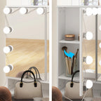 Coiffeuse avec miroir à trois volets, éclairage certifié, plateau en verre