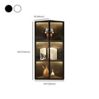 Vitrine d'angle moderne en métal gris et bois avec porte vitrée