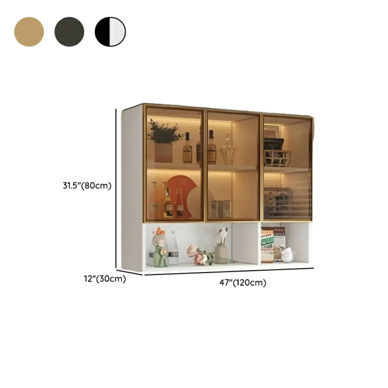 vaisselier mural gris en bois pour cuisine
