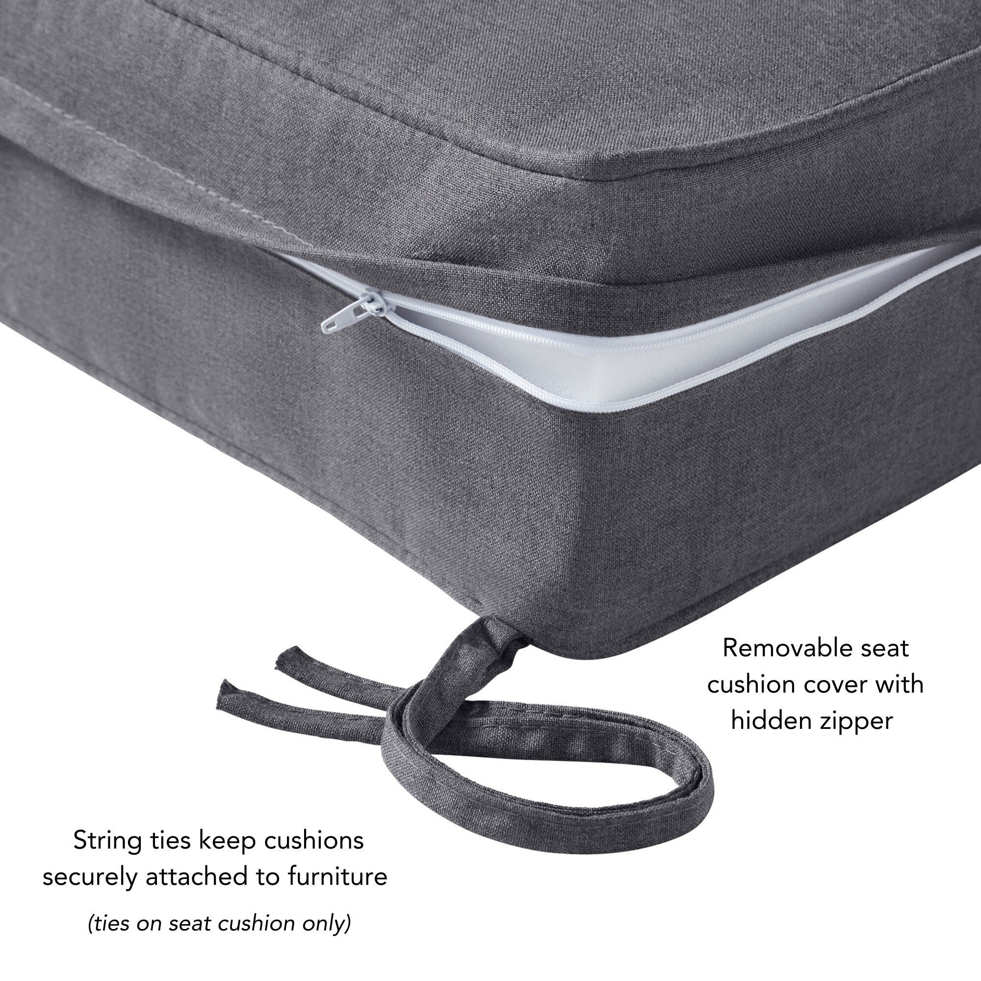 Ensemble de 2 coussins d'extérieur Sunbrella Premium pour siège profond