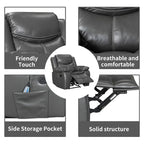 Fauteuil inclinable à large assise en cuir durable avec massage et chauffage