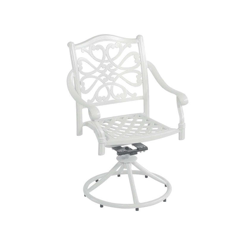 Ensemble de salle à manger d'extérieur 5 pièces en fonte d'aluminium avec 4 chaises pivotantes
