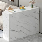 Table de bar rectangulaire blanche en bois pour salon