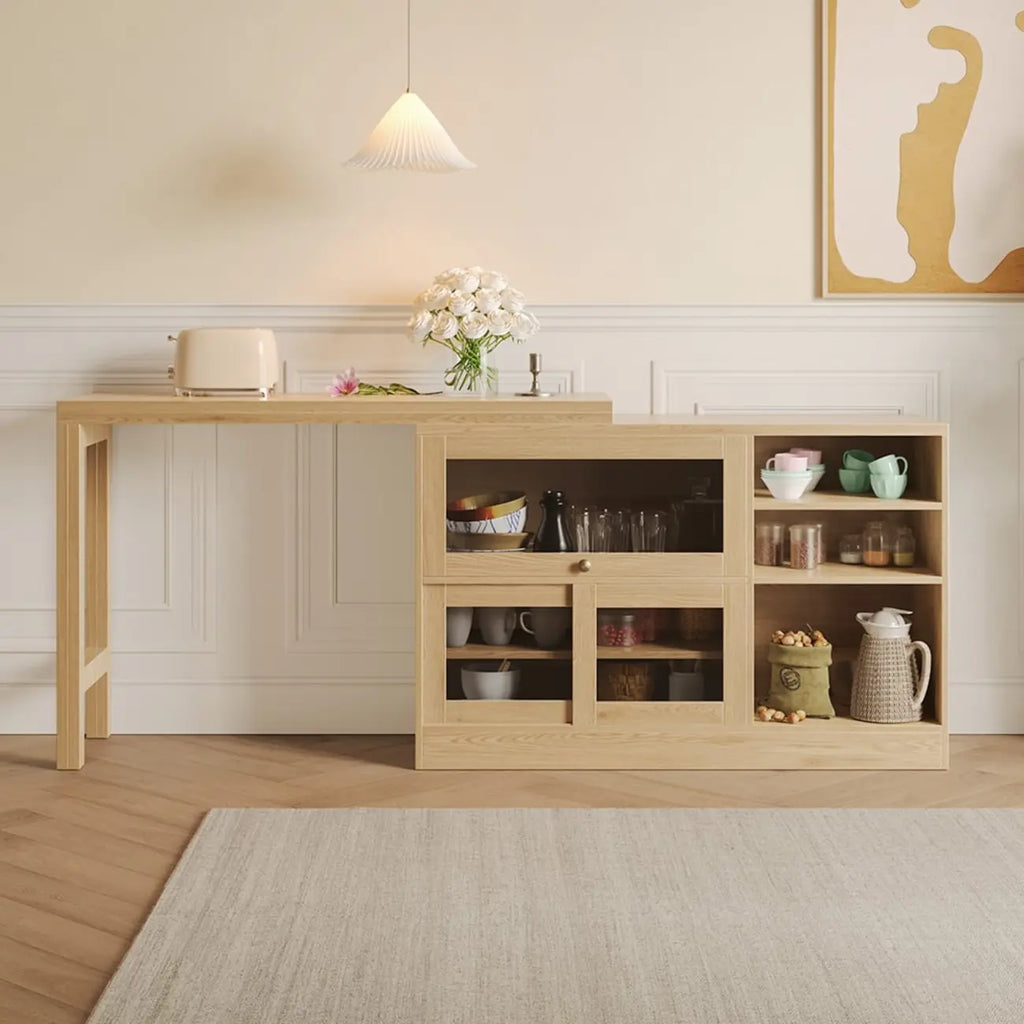 Buffet extensible de style campagnard en MDF noir