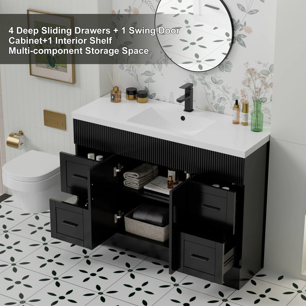 Ensemble meuble-lavabo Wavy Line 30/36/48 avec lavabo et robinet