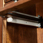 Bibliothèque de bureau en bois couleur expresso avec portes vitrées
