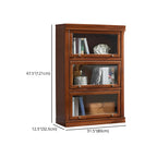 Bibliothèque de bureau en bois couleur expresso avec portes vitrées