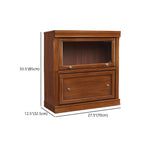 Bibliothèque de bureau en bois couleur expresso avec portes vitrées