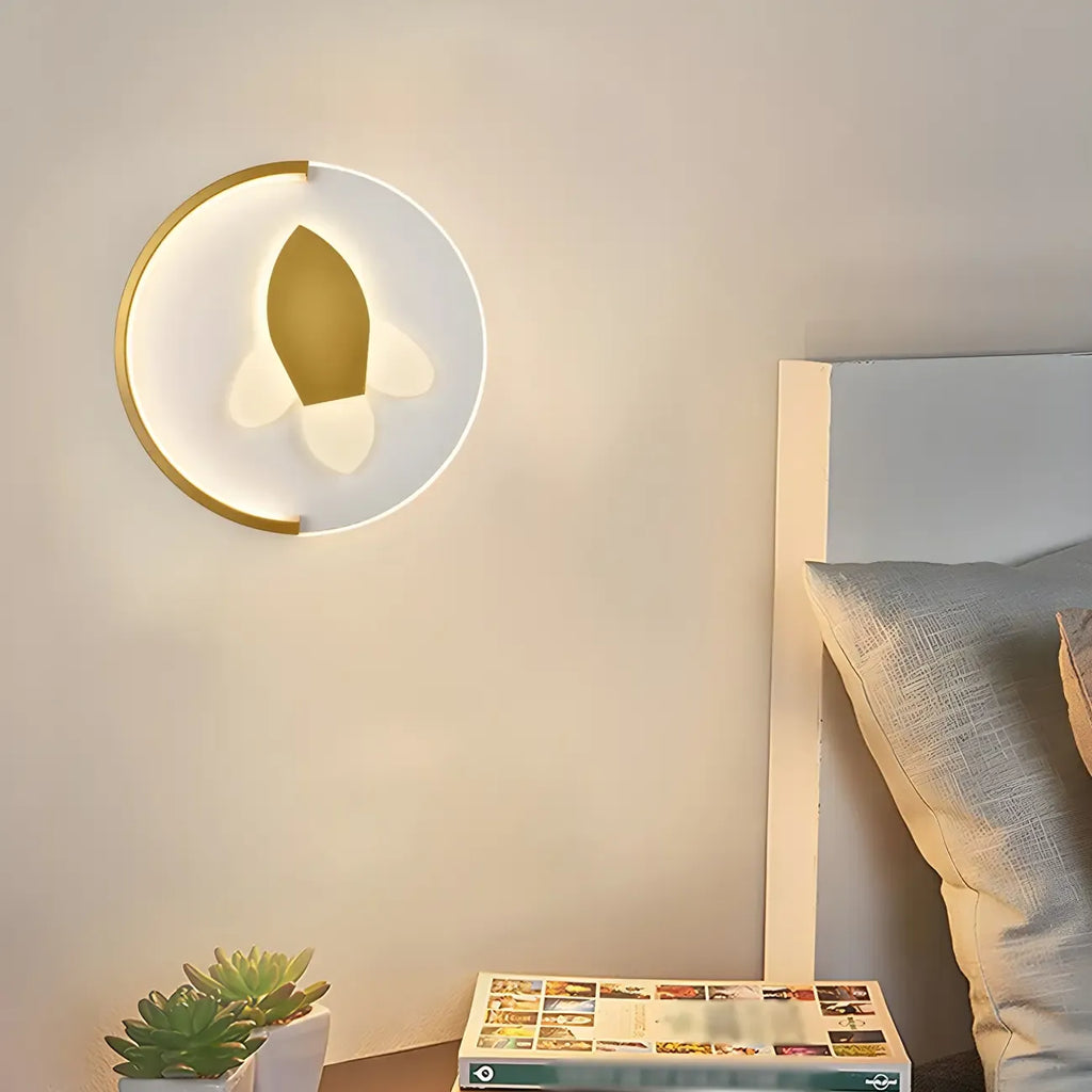 Applique murale LED circulaire avec motif dessin animé pour chambre d'enfant