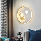 Applique murale LED circulaire avec motif dessin animé pour chambre d'enfant