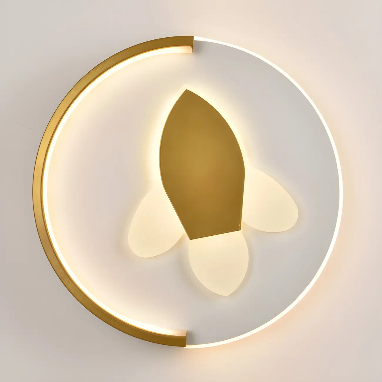 Applique murale LED circulaire avec motif dessin animé pour chambre d'enfant