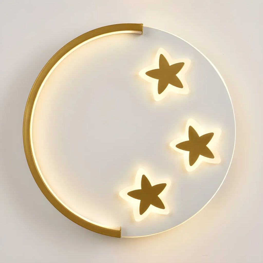 Applique murale LED circulaire avec motif dessin animé pour chambre d'enfant