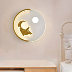 Applique murale LED circulaire avec motif dessin animé pour chambre d'enfant