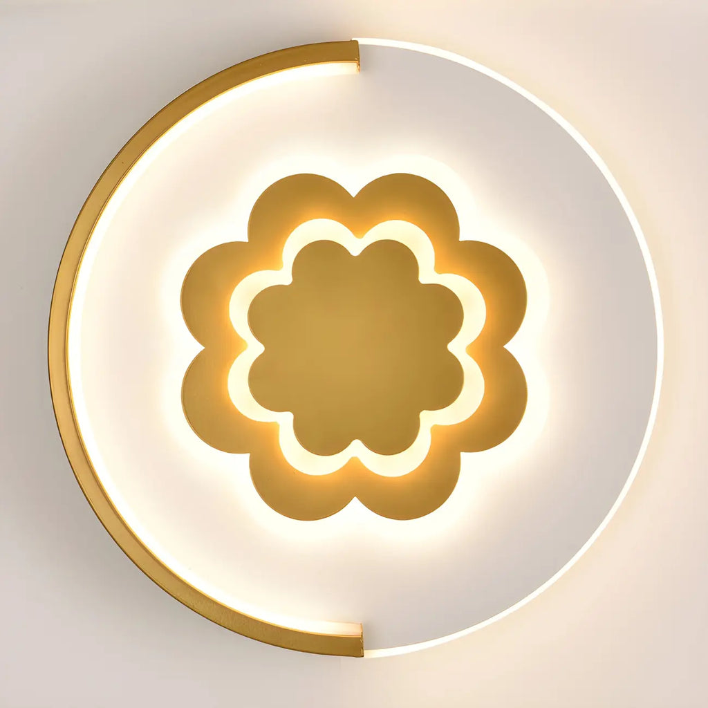 Applique murale LED circulaire avec motif dessin animé pour chambre d'enfant
