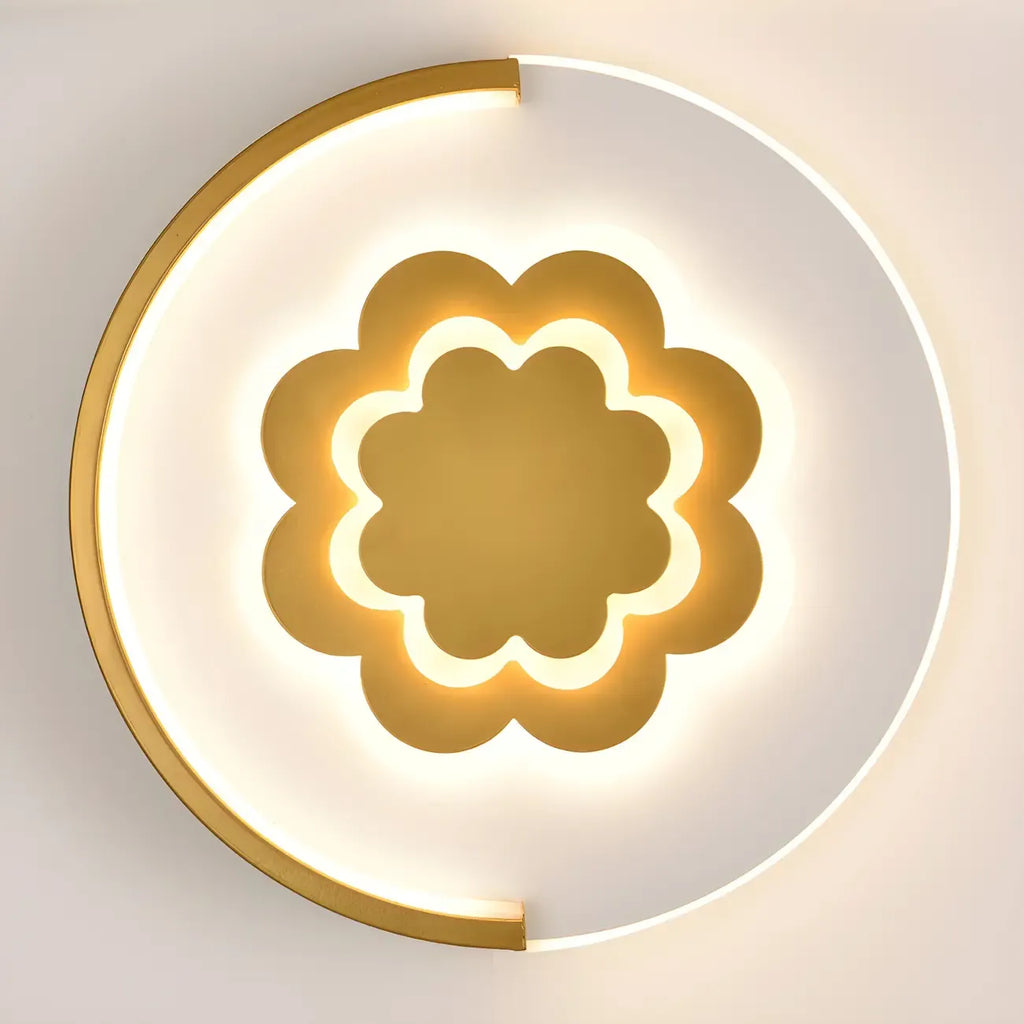 Applique murale LED circulaire avec motif dessin animé pour chambre d'enfant