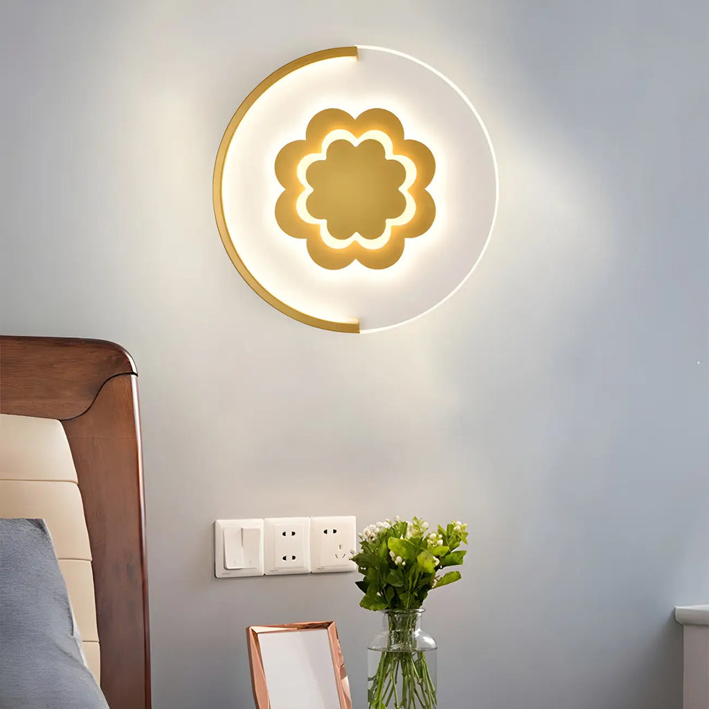 Applique murale LED circulaire avec motif dessin animé pour chambre d'enfant