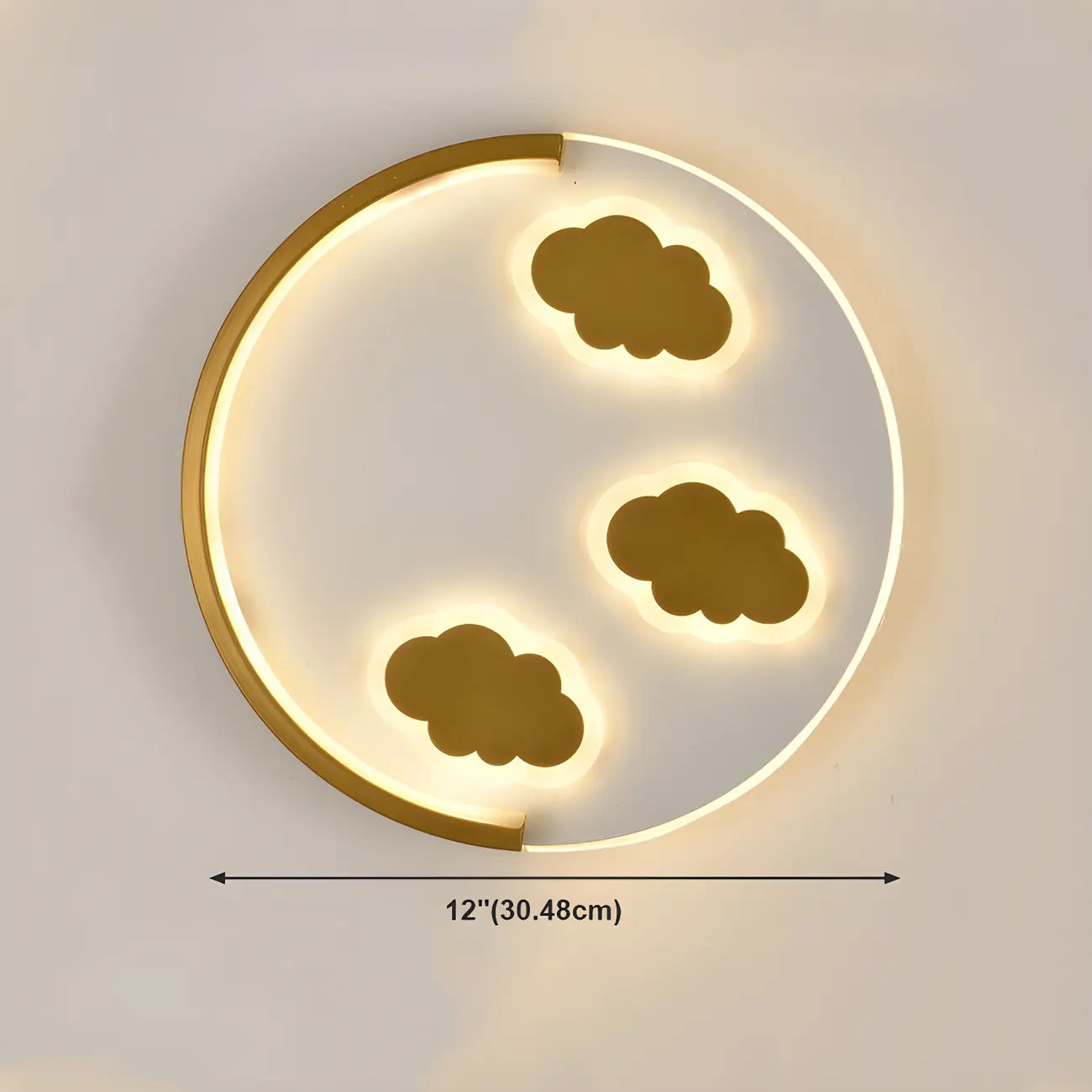 Applique murale LED circulaire avec motif dessin animé pour chambre d'enfant