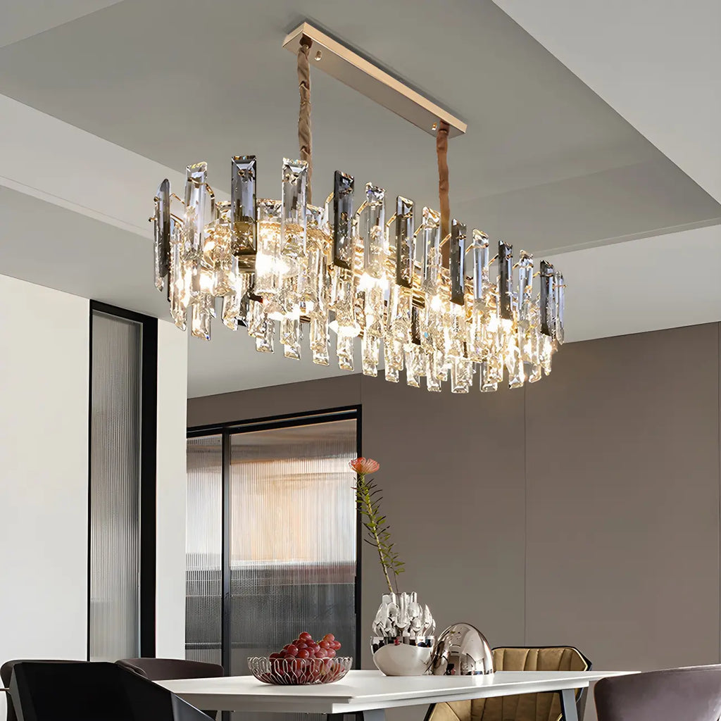 Lustre géométrique moderne en cristal pour salon