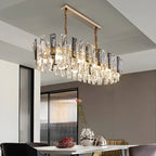 Lustre géométrique moderne en cristal pour salon