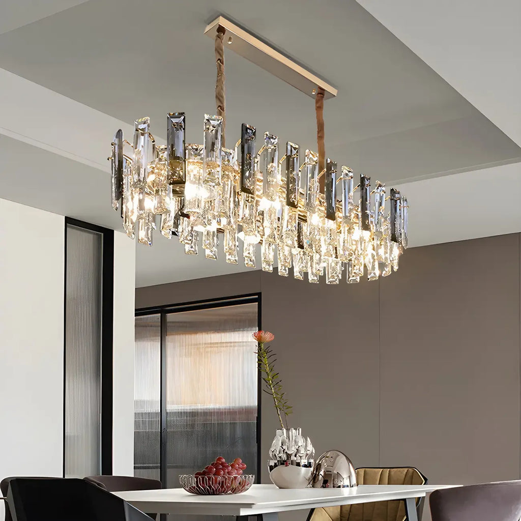 Lustre géométrique moderne en cristal pour salon