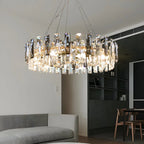 Lustre géométrique moderne en cristal pour salon