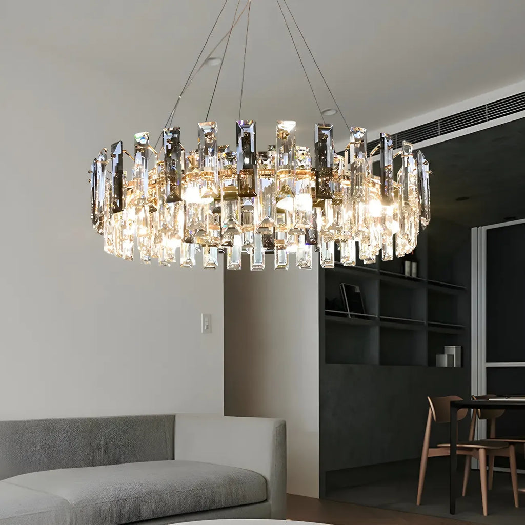 Lustre géométrique moderne en cristal pour salon