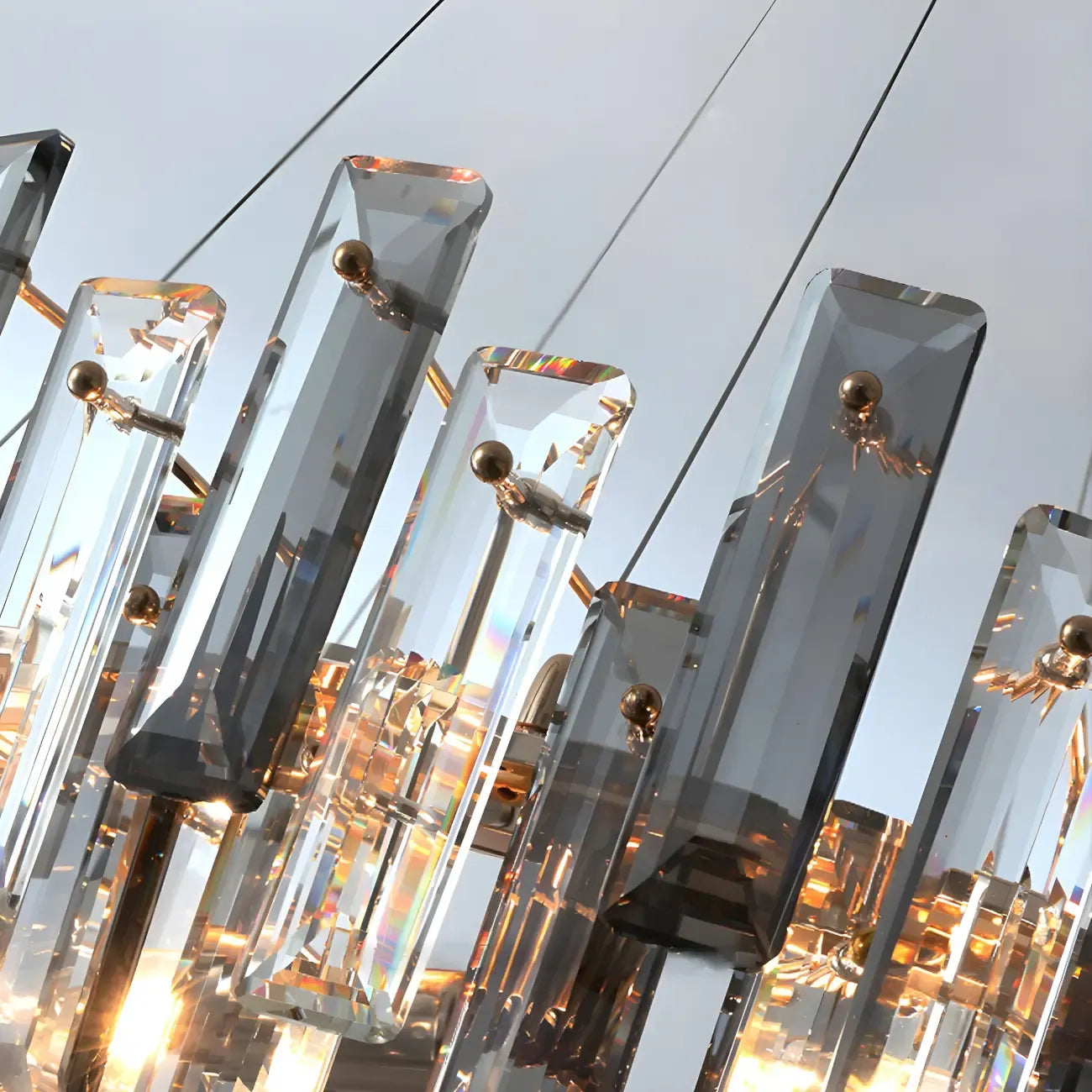 Lustre géométrique moderne en cristal pour salon