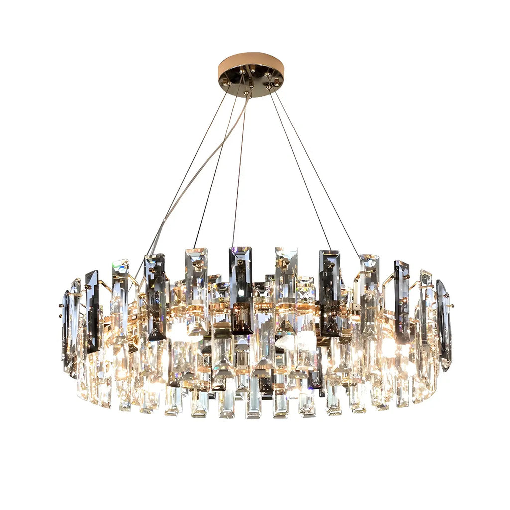 Lustre géométrique moderne en cristal pour salon