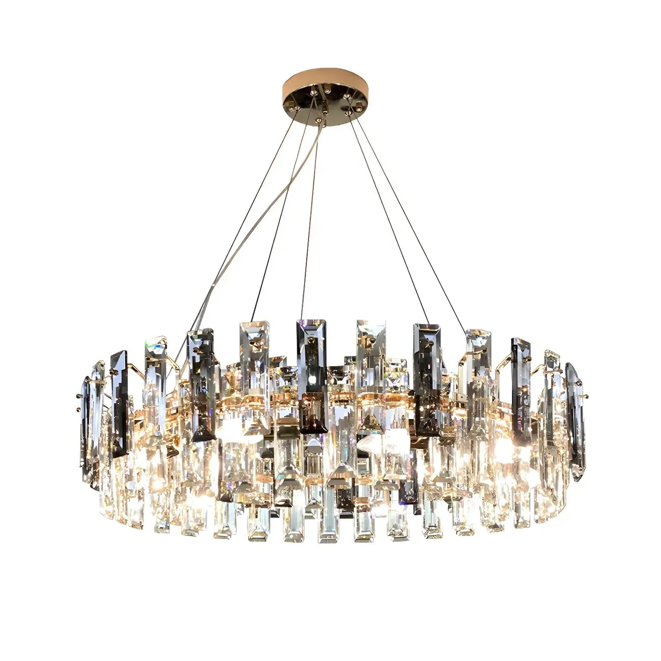 Lustre géométrique moderne en cristal pour salon