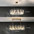 Lustre géométrique moderne en cristal pour salon